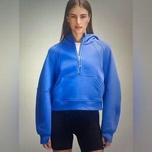 Scuba oversized half zip hoodie pipe dream blue